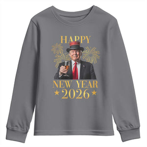 Trump Happy New Year 2026 Youth Sweatshirt New America Golden Age TS02 Charcoal Print Your Wear