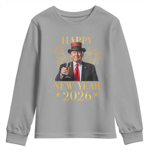 Trump Happy New Year 2026 Youth Sweatshirt New America Golden Age TS02 Sport Gray Print Your Wear