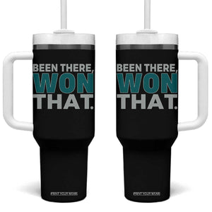 Been There Won That Tumbler With Handle Victory for Football Fans TS02 One Size: 40 oz Black Print Your Wear