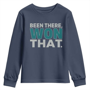 Been There Won That Youth Sweatshirt Victory for Football Fans TS02 Navy Print Your Wear