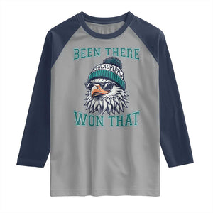 Been There Won That Fierce Eagle Graphic Raglan Shirt TS02 Sport Gray Navy Print Your Wear