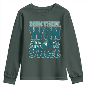 Been There Won That Cheer Spirit Youth Sweatshirt Game Day Champions Sport Fans TS02 Dark Forest Green Print Your Wear