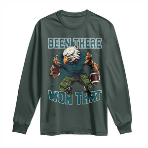 Been There Won That Fierce Football Graphic Long Sleeve Shirt Game Day Champions Sport Fans TS02 Dark Forest Green Print Your Wear