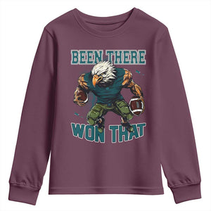 Been There Won That Fierce Football Graphic Youth Sweatshirt Game Day Champions Sport Fans TS02 Maroon Print Your Wear