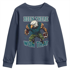 Been There Won That Fierce Football Graphic Youth Sweatshirt Game Day Champions Sport Fans TS02 Navy Print Your Wear