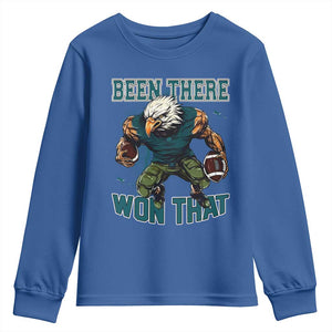Been There Won That Fierce Football Graphic Youth Sweatshirt Game Day Champions Sport Fans TS02 Royal Blue Print Your Wear
