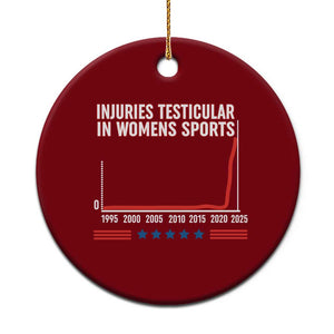 Testicular Injuries in Womens Sports Satirical Graphic Ceramic Ornament Dark Humor with Controversial Commentary TS02 1pc Red Print Your Wear