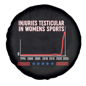 Testicular Injuries in Womens Sports Satirical Graphic Spare Tire Cover Dark Humor with Controversial Commentary TS02 Print Your Wear