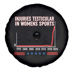 Testicular Injuries in Womens Sports Satirical Graphic Spare Tire Cover Dark Humor with Controversial Commentary TS02 Print Your Wear