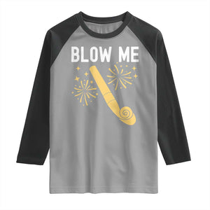 Funny Offensive Blow Me Raglan Shirt Adult Humor Party Celebration TS02 Sport Gray Black Print Your Wear