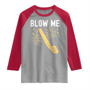 Funny Offensive Blow Me Raglan Shirt Adult Humor Party Celebration TS02 Sport Gray Red Print Your Wear