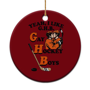 Yeah I Like GHB Gay Hockey Boys Ceramic Ornament LGBTQ Pride Hockey Fan TS02 1pc Red Print Your Wear