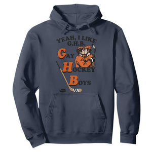 Yeah I Like GHB Gay Hockey Boys Hoodie LGBTQ Pride Hockey Fan TS02 Navy Print Your Wear