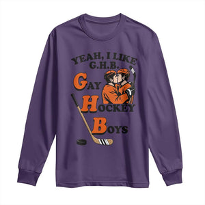 Yeah I Like GHB Gay Hockey Boys Long Sleeve Shirt LGBTQ Pride Hockey Fan TS02 Purple Print Your Wear