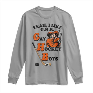 Yeah I Like GHB Gay Hockey Boys Long Sleeve Shirt LGBTQ Pride Hockey Fan TS02 Sport Gray Print Your Wear