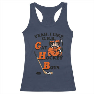 Yeah I Like GHB Gay Hockey Boys Racerback Tank Top LGBTQ Pride Hockey Fan TS02 Navy Print Your Wear