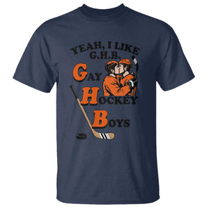 Yeah I Like GHB Gay Hockey Boys T Shirt LGBTQ Pride Hockey Fan TS02 Navy Print Your Wear