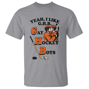 Yeah I Like GHB Gay Hockey Boys T Shirt LGBTQ Pride Hockey Fan TS02 Sport Gray Print Your Wear