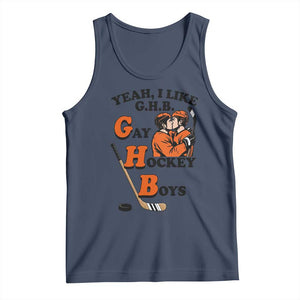 Yeah I Like GHB Gay Hockey Boys Tank Top LGBTQ Pride Hockey Fan TS02 Navy Print Your Wear