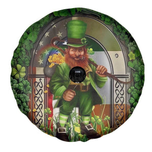 Happy St Patrick's Day Leprechaun Spare Tire Cover American Irish Flag TS02 Print Your Wear