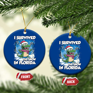 I Survived The Snow In Florida Ceramic Ornament Funny Crocodile TS02 1pc Blue Print Your Wear