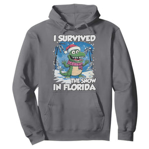 I Survived The Snow In Florida Hoodie Funny Crocodile TS02 Charcoal Print Your Wear