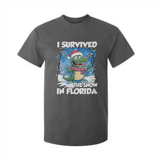 I Survived The Snow In Florida T Shirt For Kid Funny Crocodile TS02 Dark Heather Print Your Wear