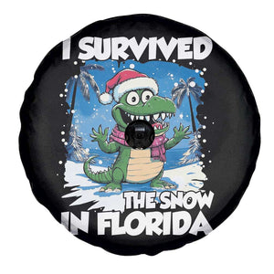 I Survived The Snow In Florida Spare Tire Cover Funny Crocodile TS02 Print Your Wear