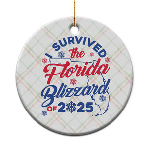 I Survived The Florida Blizzard Of 2025 Ceramic Ornament TS02 1pc Christmas Plaid Print Your Wear