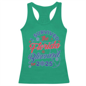 I Survived The Florida Blizzard Of 2025 Racerback Tank Top TS02 Irish Green Print Your Wear