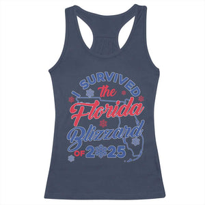I Survived The Florida Blizzard Of 2025 Racerback Tank Top TS02 Navy Print Your Wear