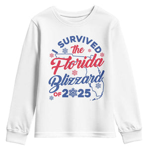 I Survived The Florida Blizzard Of 2025 Youth Sweatshirt TS02 White Print Your Wear