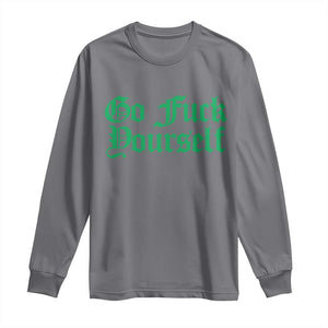 Fanone Officer Go F Yourself Long Sleeve Shirt Edgy Rebellious Attitude TS02 Charcoal Print Your Wear