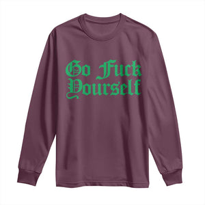 Fanone Officer Go F Yourself Long Sleeve Shirt Edgy Rebellious Attitude TS02 Maroon Print Your Wear