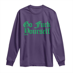 Fanone Officer Go F Yourself Long Sleeve Shirt Edgy Rebellious Attitude TS02 Purple Print Your Wear