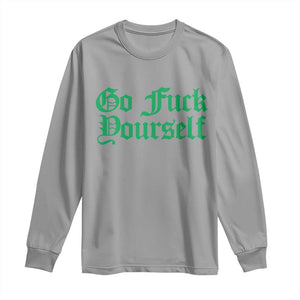 Fanone Officer Go F Yourself Long Sleeve Shirt Edgy Rebellious Attitude TS02 Sport Gray Print Your Wear