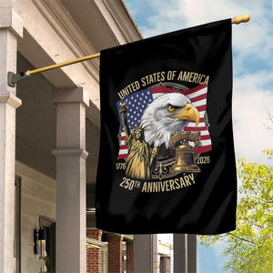 USA 250th Anniversary 1776 2026 4th of July Garden Flag Patriotic Eagle Liberty Bell Statue of Liberty Graphic TS02 Print Your Wear