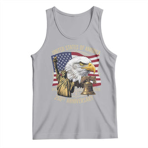 USA 250th Anniversary 1776 2026 4th of July Tank Top Patriotic Eagle Liberty Bell Statue of Liberty Graphic TS02 Athletic Heather Print Your Wear