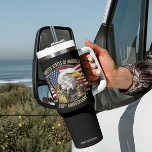 USA 250th Anniversary 1776 2026 4th of July Tumbler With Handle Patriotic Eagle Liberty Bell Statue of Liberty Graphic TS02 Print Your Wear