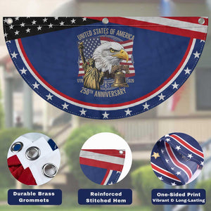 USA 250th Anniversary 1776 2026 4th of July Patriotic Fan Flag Eagle Liberty Bell Statue of Liberty Graphic