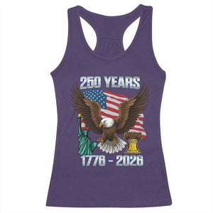 250 Years of Freedom 1776 2026 Patriotic Eagle Racerback Tank Top 4th of July American Flag Liberty Bell Statue of Liberty TS02 Purple Print Your Wear