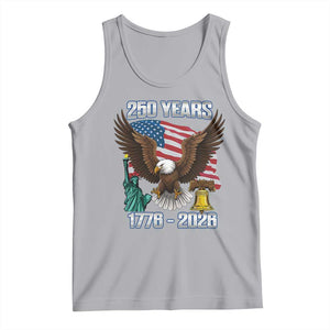 250 Years of Freedom 1776 2026 Patriotic Eagle Tank Top 4th of July American Flag Liberty Bell Statue of Liberty TS02 Athletic Heather Print Your Wear