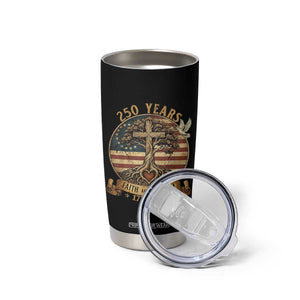 250 Years Faith and Freedom 1776 2026 Tumbler Cup Cross Tree Dove Religious Patriotic Christian TS02 Print Your Wear