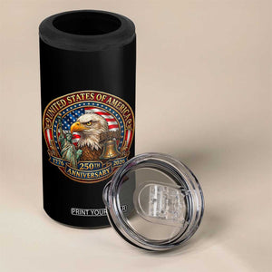 USA 250th Anniversary Emblem 1776 2026 4 in 1 Can Cooler Tumbler Patriotic Seal with Bald Eagle Liberty Bell Statue of Liberty TS02 Print Your Wear