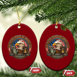 USA 250th Anniversary Emblem 1776 2026 Ceramic Ornament Patriotic Seal with Bald Eagle Liberty Bell Statue of Liberty TS02 Print Your Wear