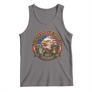 USA 250th Anniversary Emblem 1776 2026 Tank Top Patriotic Seal with Bald Eagle Liberty Bell Statue of Liberty TS02 Deep Heather Print Your Wear