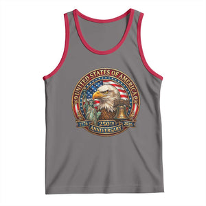 USA 250th Anniversary Emblem 1776 2026 Tank Top Patriotic Seal with Bald Eagle Liberty Bell Statue of Liberty TS02 Deep Heather Red Print Your Wear