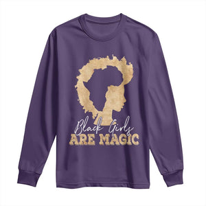 Black Girls Are Magic Long Sleeve Shirt Afro Melanin Pride TS02 Purple Print Your Wear