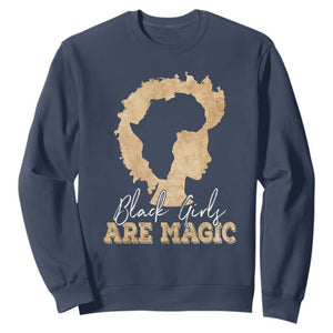Black History Month Sweatshirt Black Girls Are Magic Melanin TS02 Navy Printyourwear
