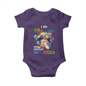 Black Queen Baby Onesie I Am Who I Am Your Approval Isn't Needed Colorful Butterflies TS02 Purple Print Your Wear